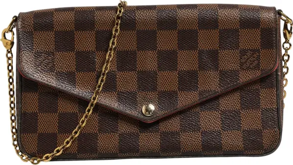 Damier Ebene Pochette Felice Chain Wallet