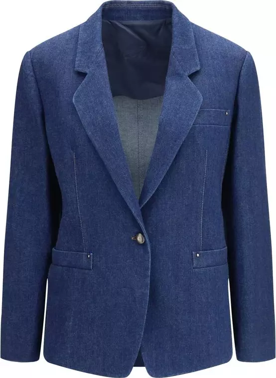 Blue Elastane Denim Jacket