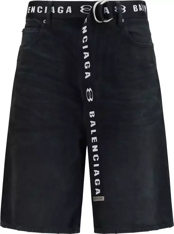 Black Cotton Bermuda Shorts