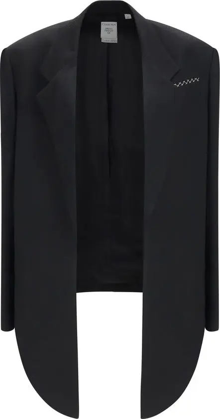 Black Viscose Full-Length Jacket