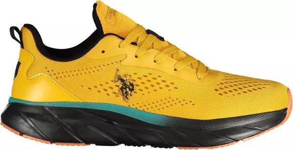 Yellow Polyester Men's Sneaker