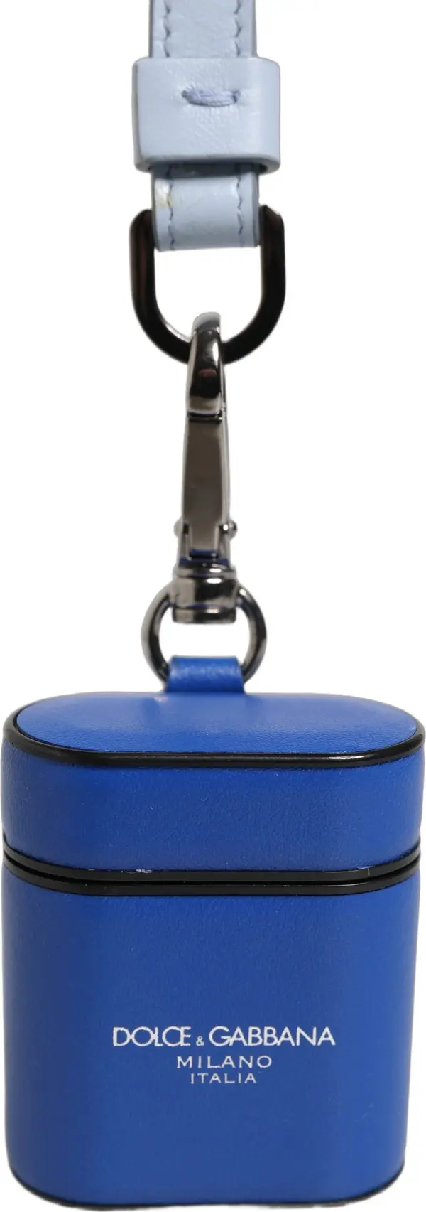 Case Blue Calf Leather Logo Flip Holder Strap Airpods