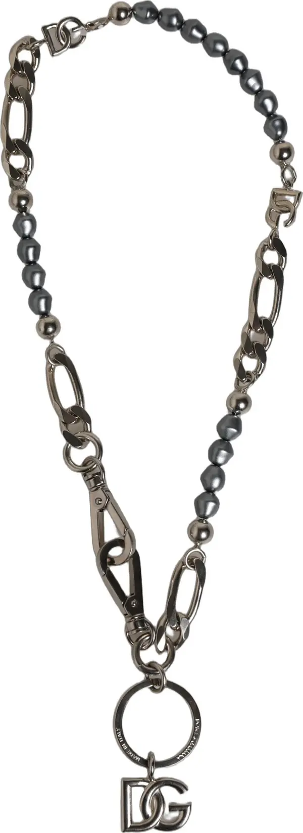 Silver Tone Chain Signature DG Logo Pendant Necklace