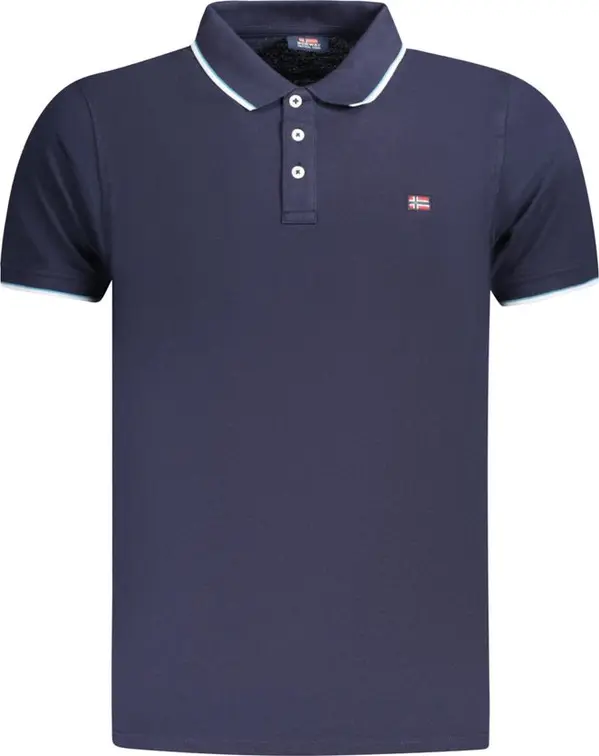 Blue Cotton Men's Polo Shirt