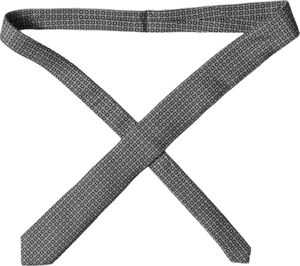 Black White Patterned Silk Adjustable Men Necktie Tie