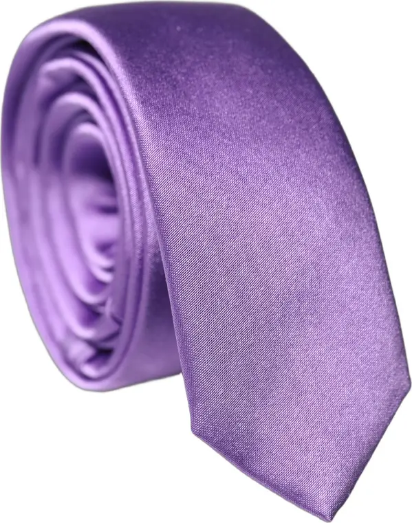 Purple Solid 100% Silk Adjustable Men Tied Necktie Tie