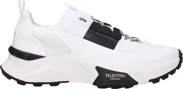 White Fabric Athletic Sneakers