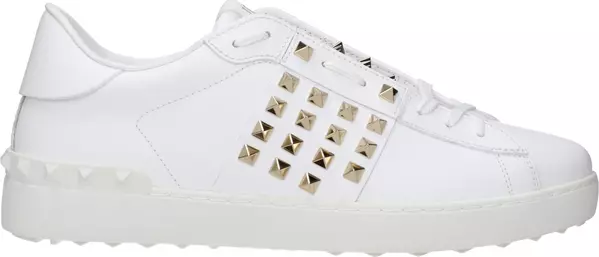 White Leather Low Top Sneakers