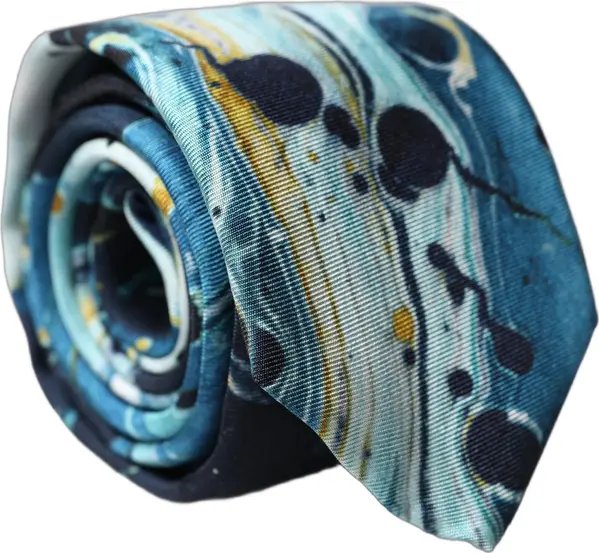 Multicolor Abstract Silk Adjustable Men Tied Necktie Tie