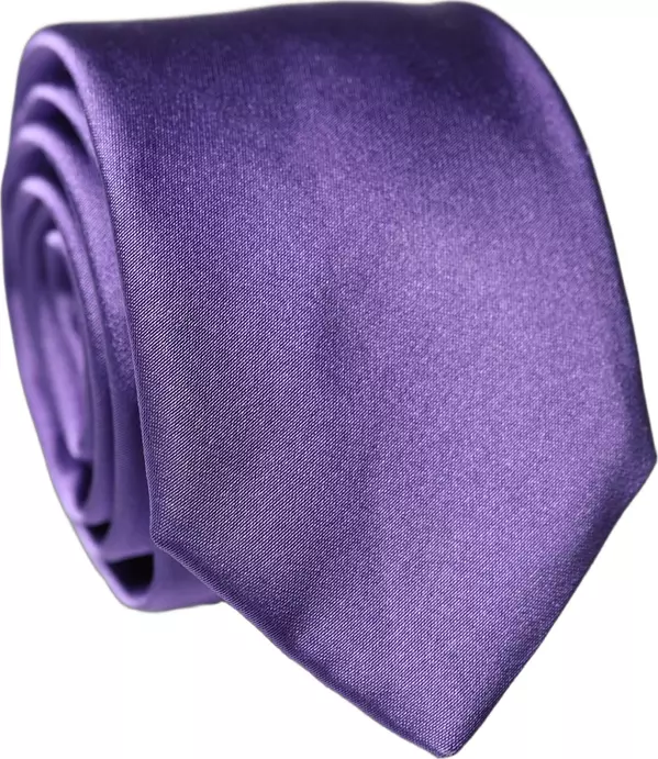 Purple Satin 100% Silk Adjustable Men Tied Necktie Tie