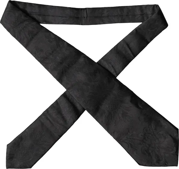 Black Paisley Woven Silk Adjustable Women Necktie Tie