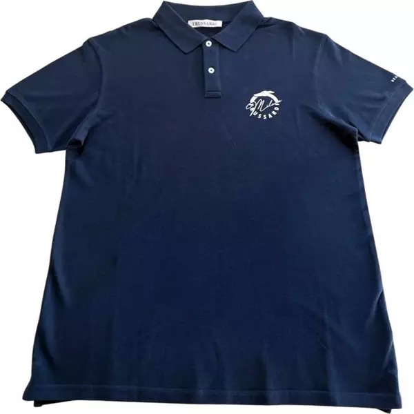 Blue Cotton Men's Polo Shirt