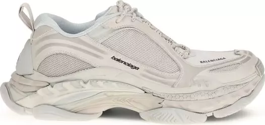 White Polyurethane Chunky Sneakers