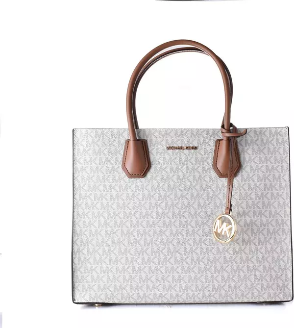 Gray Leather Handbag