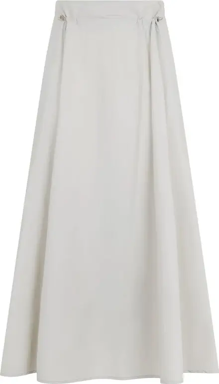 Gray Elastane Long Skirt