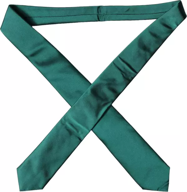 Dark Green Satin Silk Adjustable Women Tied Necktie Tie