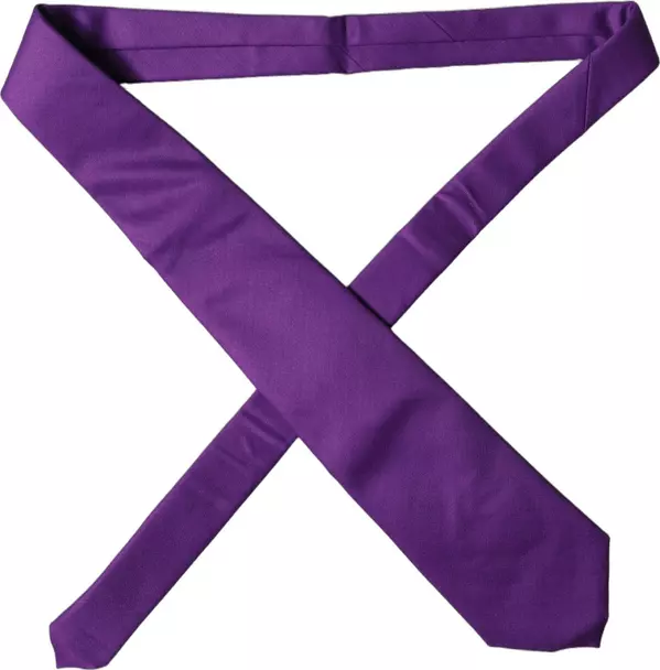 Purple Polyester Satin Adjustable Women Tied Necktie Tie