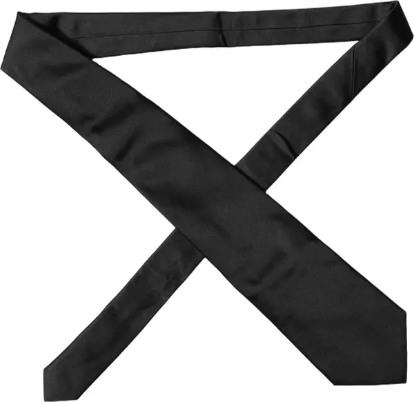 Black Solid Satin Silk Adjustable Women Necktie Tie