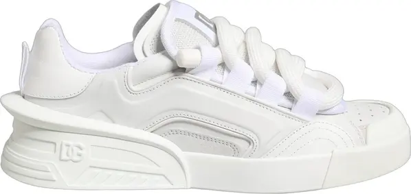 White Calfskin Leather Low Top Sneakers Shoes