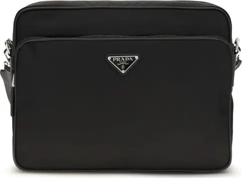 Black Recycled Polyamide Shoulder Bag