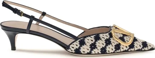 Multicolor Goatskin Mid Heel Pumps