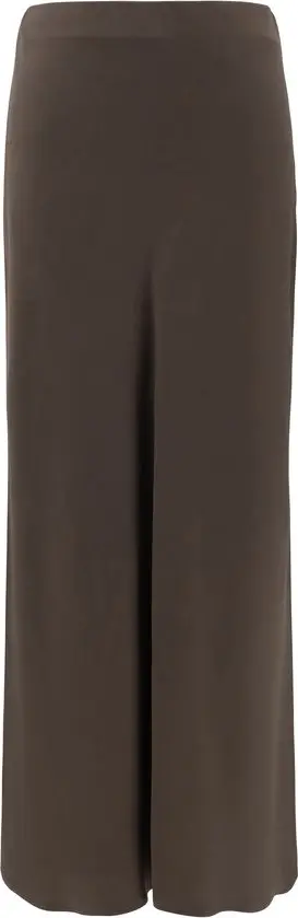 Brown Acetate Midi Skirt