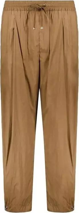 Brown Elastane Casual Pants