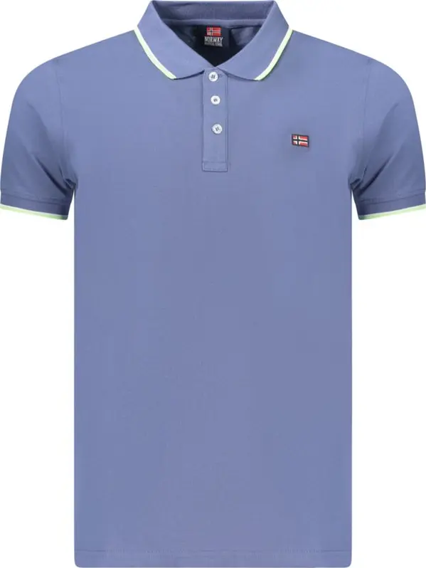 Blue Cotton Men's Polo Shirt