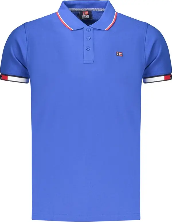 Blue Cotton Men's Polo Shirt