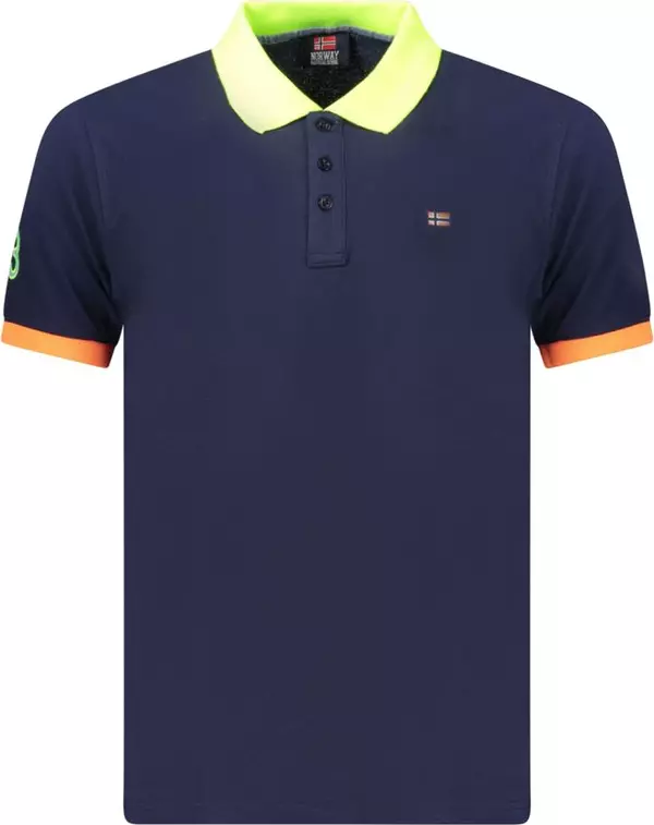Blue Cotton Men's Polo Shirt