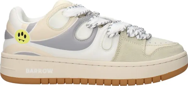 Beige Leather Low Top Sneakers
