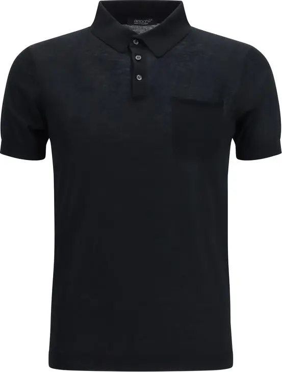 Black Cotton Polo Shirt