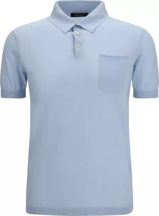 Blue Cotton Polo Shirt