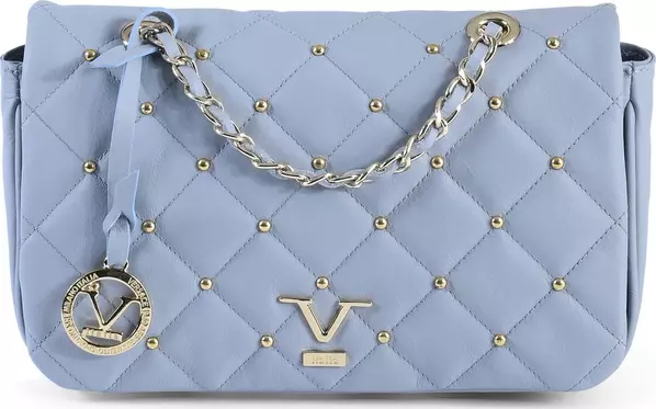 Blue Leather Shoulder Bag