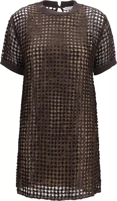 Brown Silk Cocktail Dress