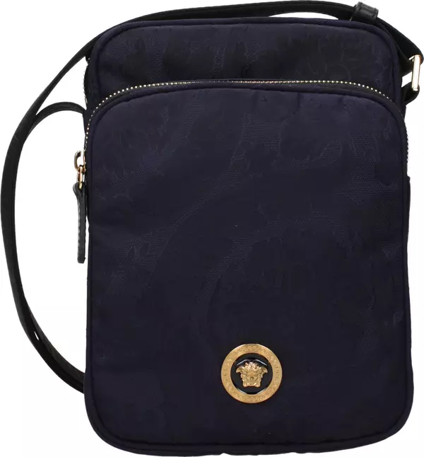 Blue Fabric Crossbody Bag