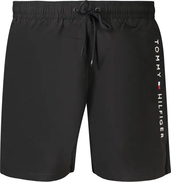 Black Polyester Men's Swimwear