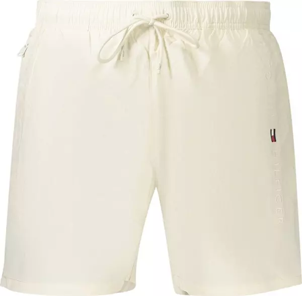Beige Polyester Men's Short