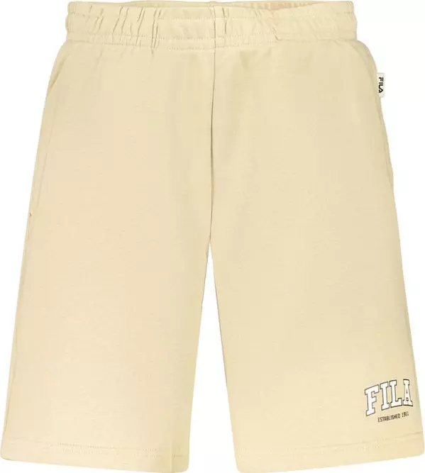 Beige Cotton Mens Short