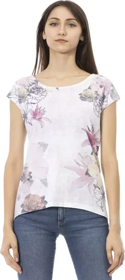 White Cotton Women T-Shirt