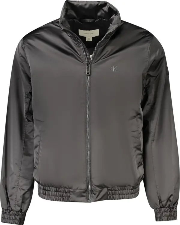 Black Polyester Men Jacket