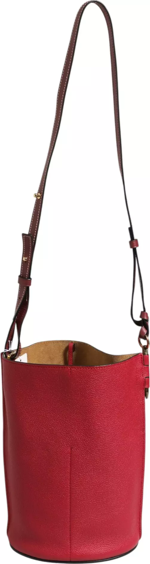Gate Raspberry & Wine Leather Bucket Bag