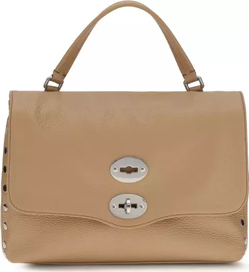 Beige Calf Leather Bos Taurus Handbag