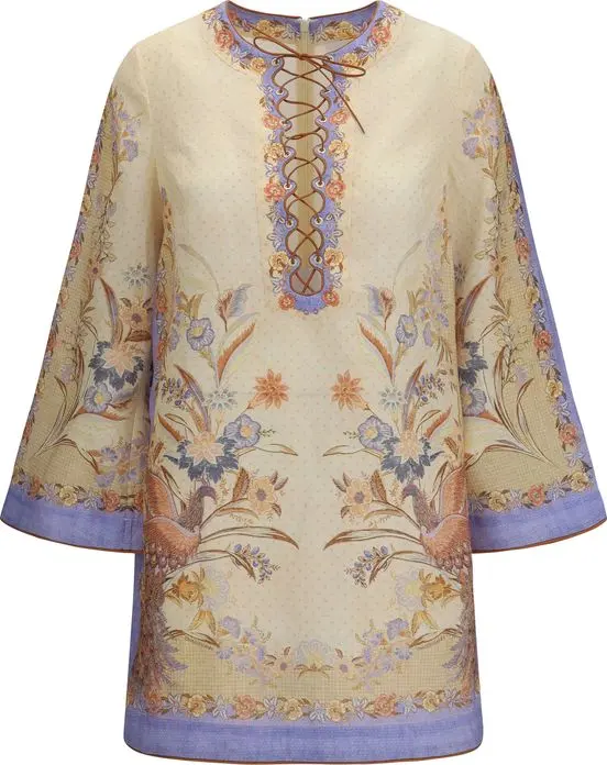Multicolor Linen Casual Dress