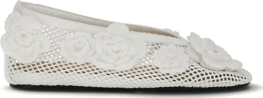 White Polyethylene Ballet Flats