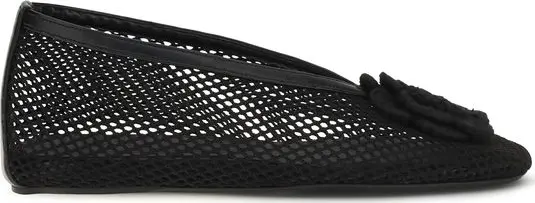 Black Polyethylene Ballet Flats