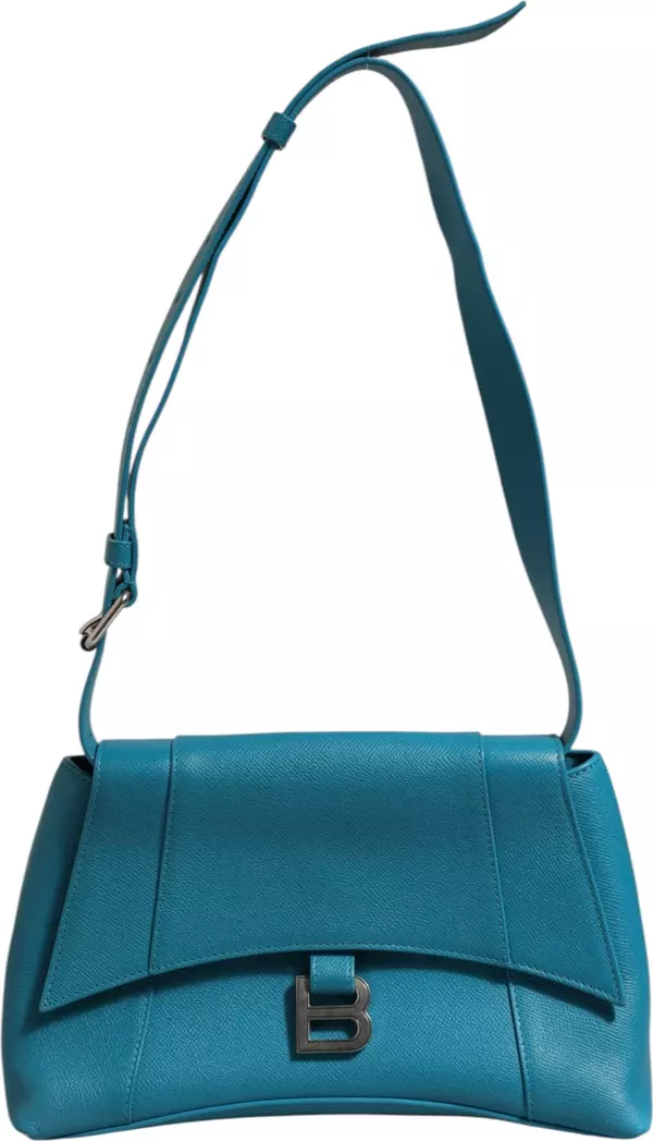 Calfskin S Downtown Blue Shoulder Bag