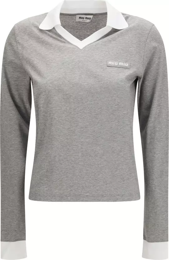 Gray Cotton Long Sleeve T-Shirt