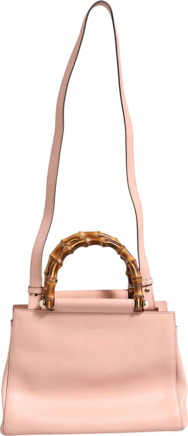 Pink And White Calfskin Small Nymphaea Top Handle Bag