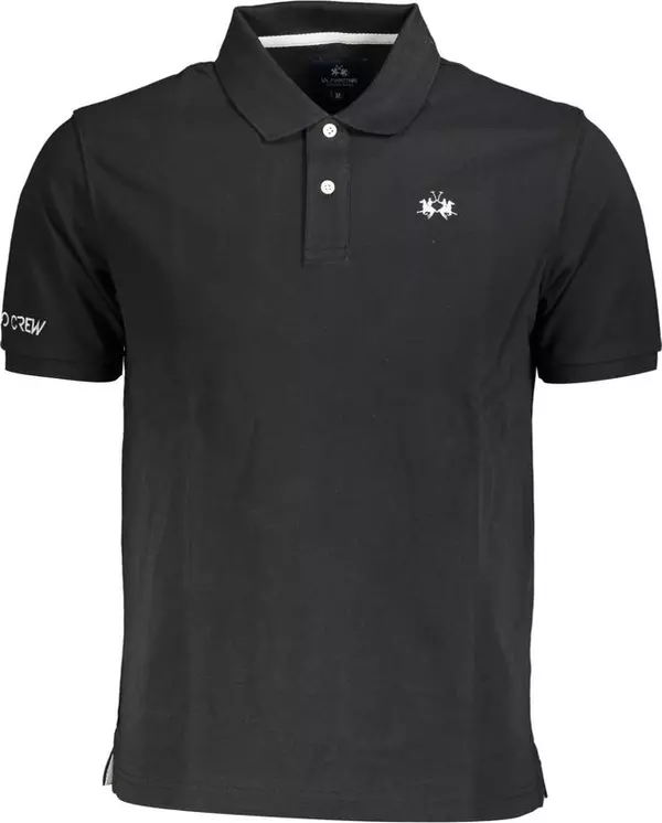 Black Cotton Men Polo Shirt